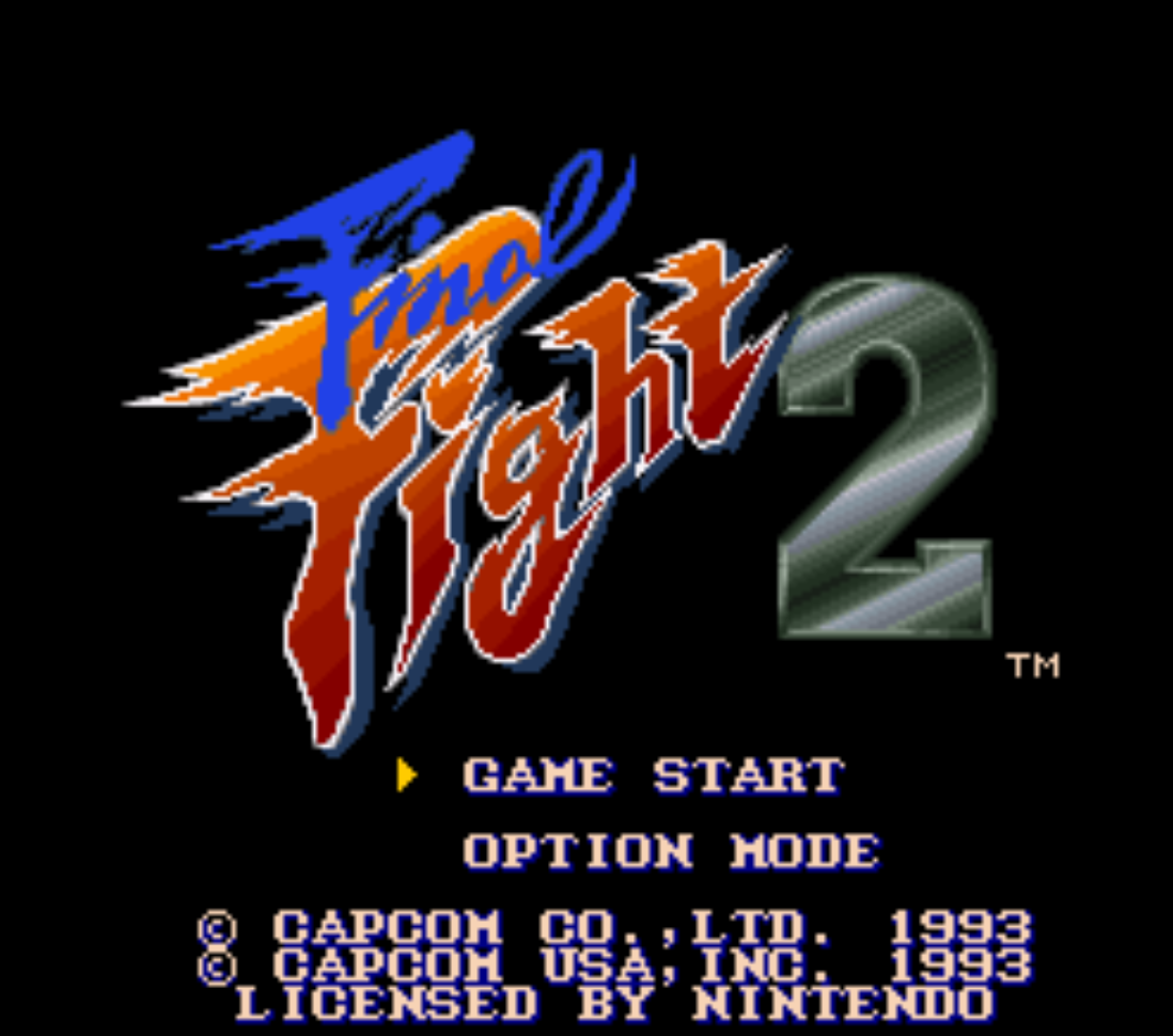 Final Fight 2 Title Screen